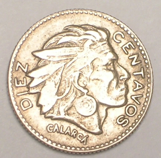 1956 Colombia Colombian 10 Centavos Calarca Coin VF+