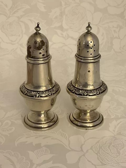 Vtg ALVIN S218 Sterling Silver Salt & Pepper Shakers 67gr no cement Scrap or not