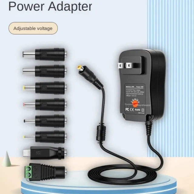 Universal Adaptor Mains Plug 3V-12V Adjustable AC/DC Adapter Power Supply 2A 30W