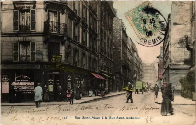 CPA PARIS (11e) Rue St-Maur. a la Rue St-Ambroise (563801)