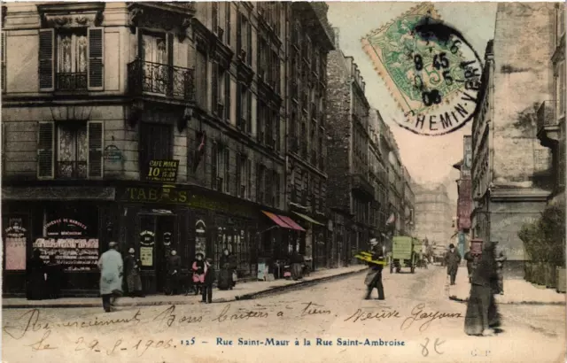 CPA PARIS (11th) Rue St-Maur. a la Rue St-Ambroise (563801)