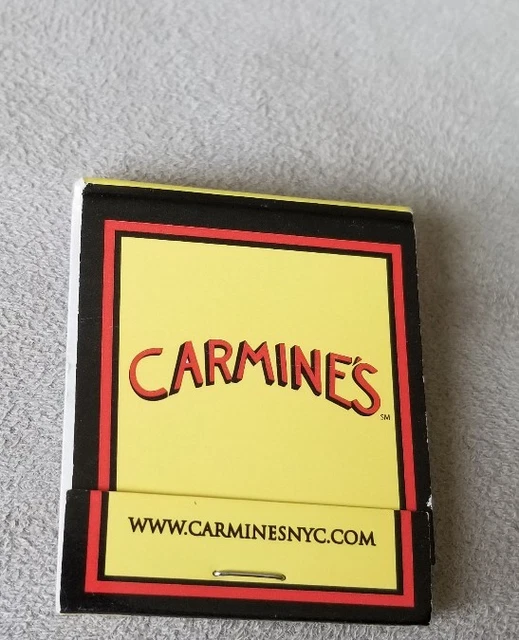 Vintage Matchbook Carmine's New York City Legendary Family Style Restaurant NYC
