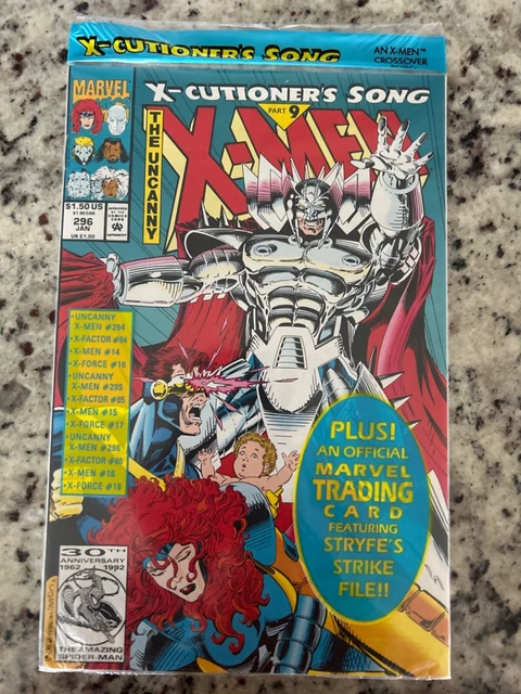 Uncanny X-Men #296 Vol 1 (Marvel 1993) Poly bagged Cyclops & Jean Grey Card, NM