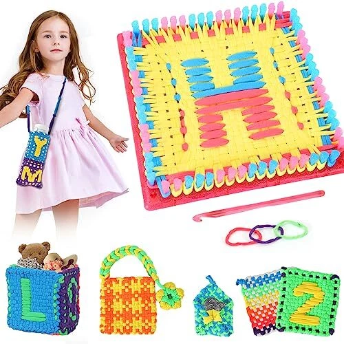 Kit de telar de tejido haz tu propio pozo 240 bucles 8 colores kit de artes y oficios