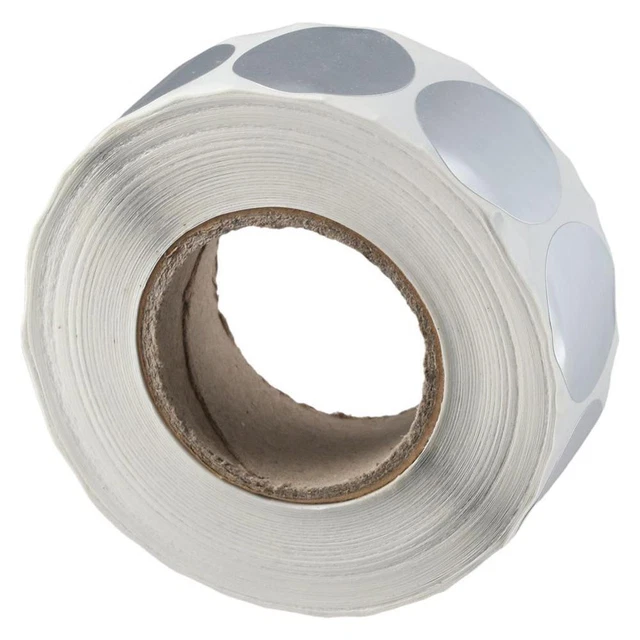 1000pcs Self Adhesive Labels Silver Round Labels Office
