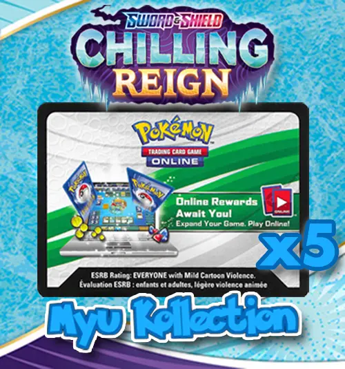 Pokemon TCG Online - Chilling Reign Code Cards x5
