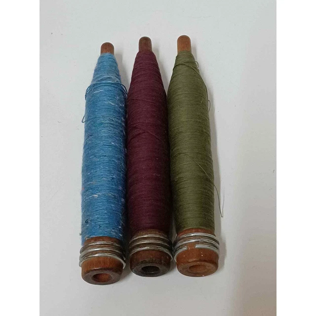 Rare 1920'S 9" Bobbin Spools Industrial Three