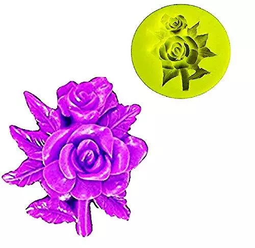 Stampo Silicone Bouquet di Rose con 2 Fiori Sapone Resina Gesso Uso L.21366