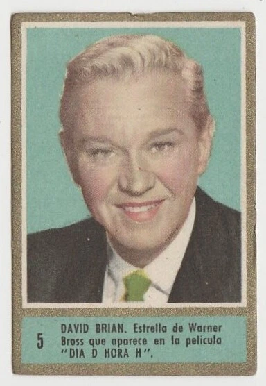 David Brian 1952 Fernando Fuentes Tobacco Card #5 Fedora Film Star E5