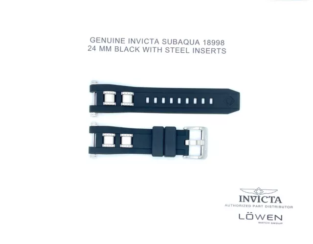 Authentic Invicta Subaqua 18998 Black Polyurethane 24mm Watch Band