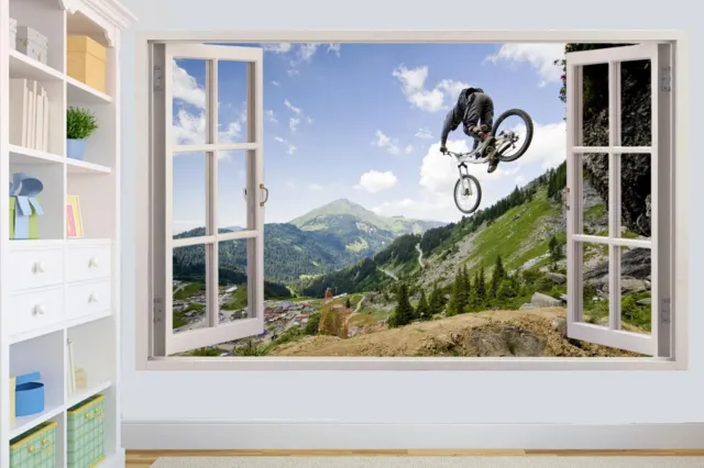 Mountain Bike Biker Xtreme Sports Wall Sticker Room Decoration Decal Mural