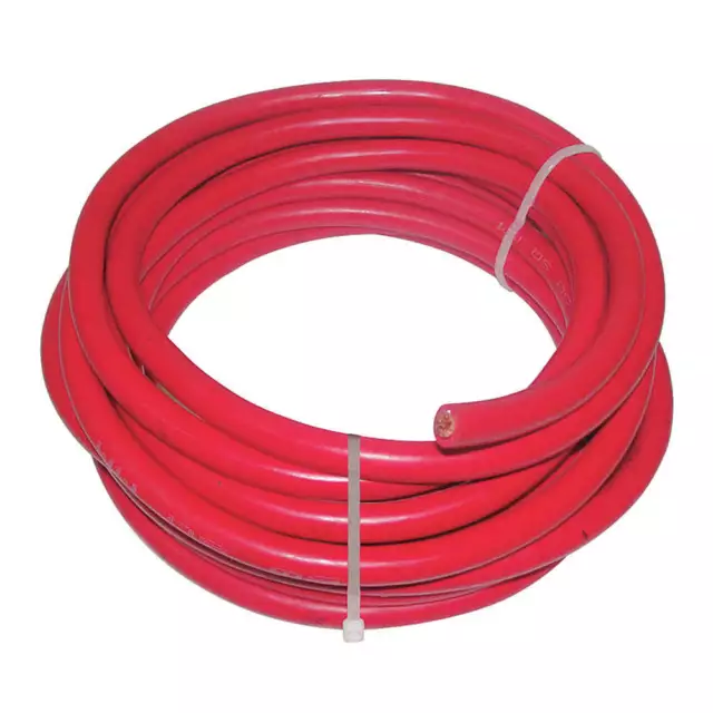 Cable de soldadura WESTWARD 19YE31, 1 AWG, neopreno, rojo, 25 ft