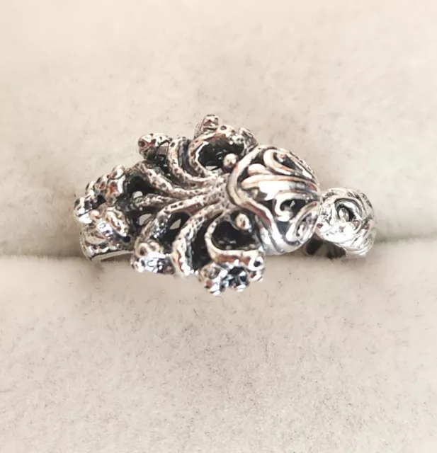 Bali Legacy Sterling Silver 925 Octopus Ring, 4.5 gr. Size 8