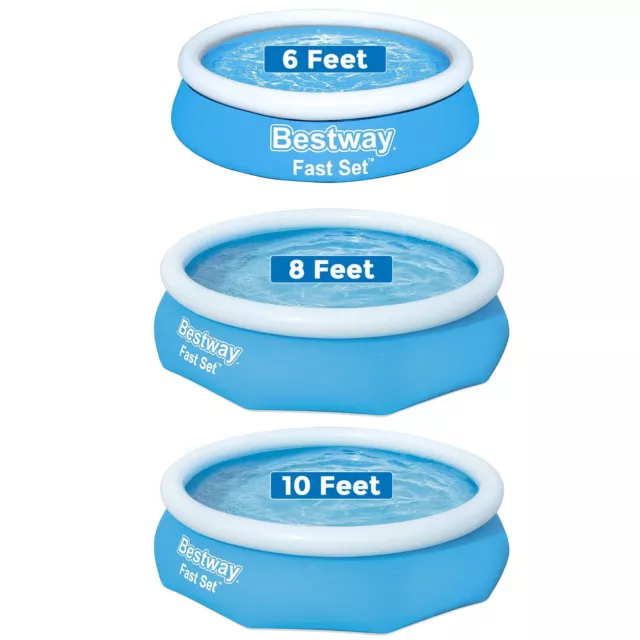 Bestway Fast Set Family Swimming Pool Outdoor Garden patio Pool 6ft/8ft/10ft