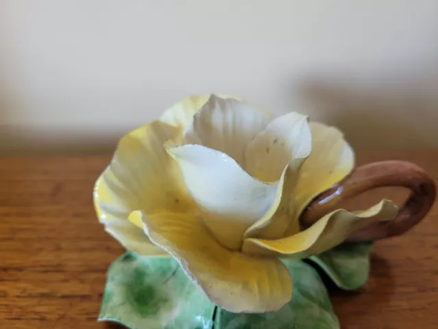 capodimonte  style rose   candle holder 3