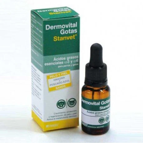 Dermovital Gotas Ácidos Grasos Stanvet Omega 3 Omega 6 para Perros y Gatos - 15