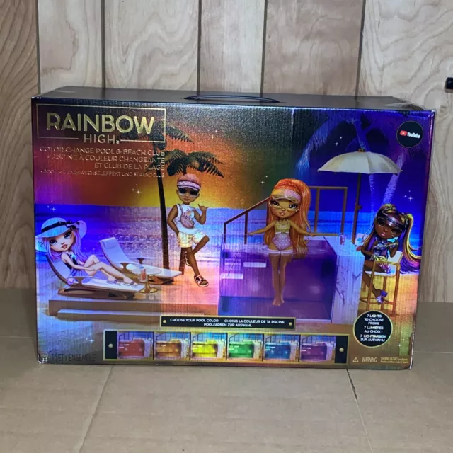 RAINBOW HIGH COLOR Change Pool & Beach Playset 7-in-1 Light-Up £23.53 ...