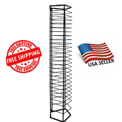 CD Tower Wall Mount Stand Steel CD Holder Music Game Storage Display Rack Black