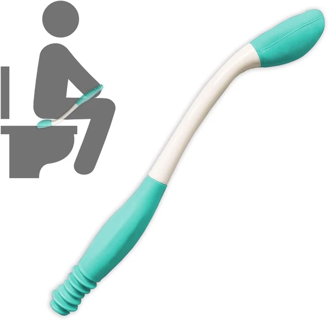 Ayuda para limpiar Bottom Buddy - Limpieza cómoda de largo alcance - Asistencia para limpiar automáticamente auxiliares para inodoro