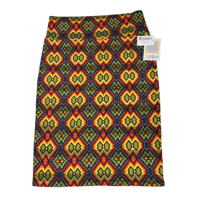 LuLaRoe Cassie Skirt M Diamond Aztec Yellow Orange Green Black Blue Unicorn NWT