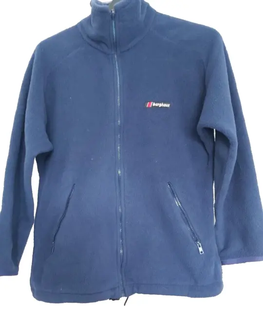 Berghaus Polartec Fleece Jacket Womens Size 12  Vintage Blue Thick Full Zip Top