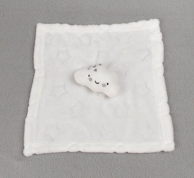 Doudou plat carré nuage blanc PRIMARK étoiles gris TTBE
