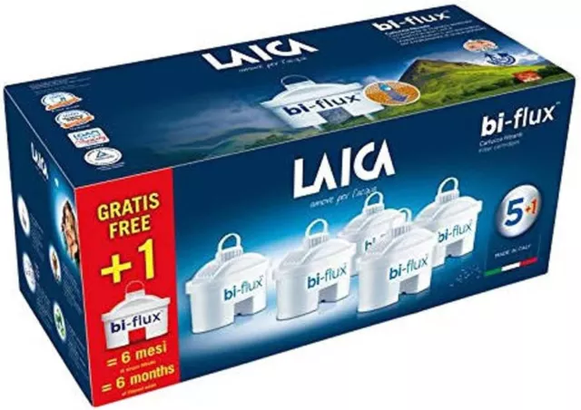 Laica Bi-Flux Kit 6 Filtri Per Caraffa Acqua Sistema Filtrante Istantaneo