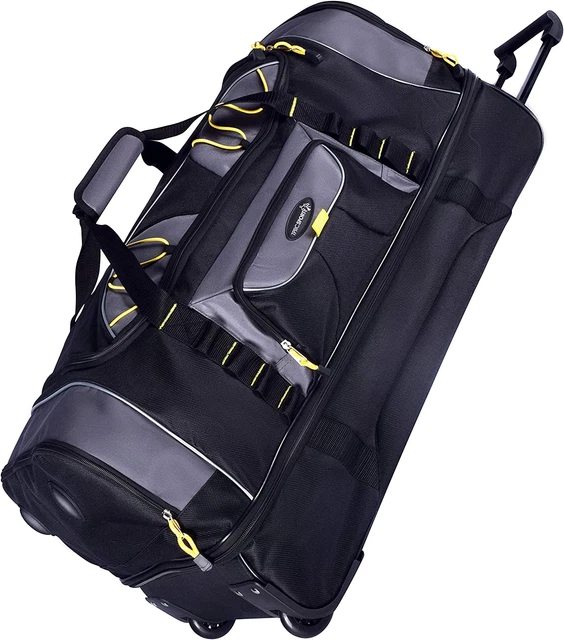 TPRC Sierra Madre II Upright Rolling Duffel Bag, Black/Gray, 36-Inch