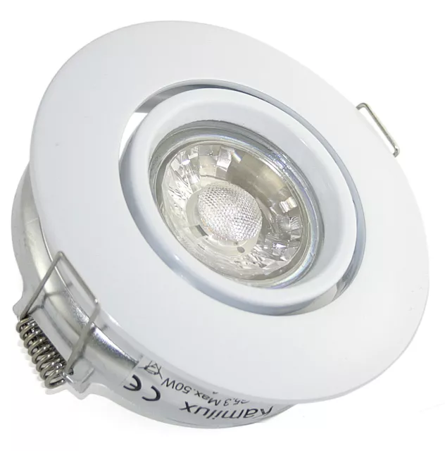 230V Decke Einbaulicht extra gross Toni & 5W = 50W LED GU10 LM, Lochmaß 90mm 3