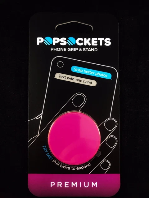 Popsockets Premium Chrome Hot Pink Shiny Finish PopSocket Pop Socket
