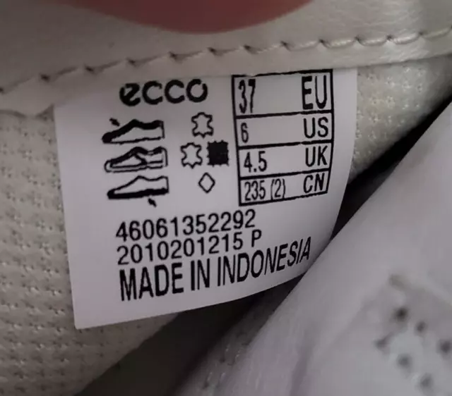 ECCO SOFT 7 Runner Shoes Womens Size 6 US 37 EU White Lace Sneakers ...