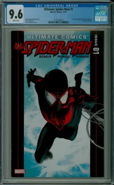 Ultimate comics Spider-Man #1 CGC 9.6 NM+ Origin Miles Morales Marvel 4175229019