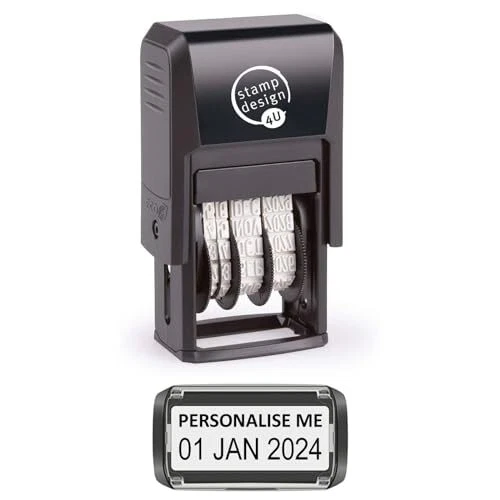 38 X 14mm - Premium Personalised Custom Made Self-Inking Rubber Stamp Up To 3 Lines Of Customised Text 874884