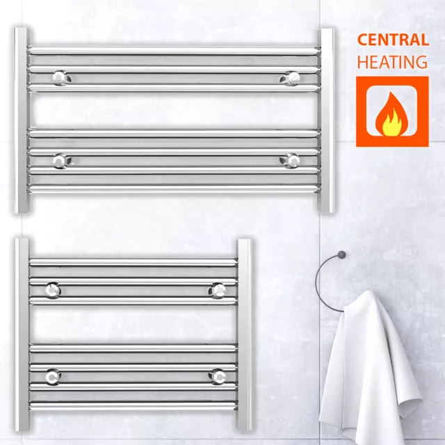 400 mm High Straight Flat Chrome Heated Towel Rail Radiator Designer Bathroom