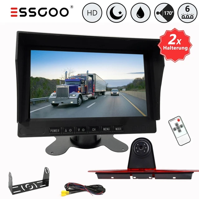 Monitor ESSGOO 7" TFT HD con luce freno telecamera di retromarcia per Sprinter VW Crafter
