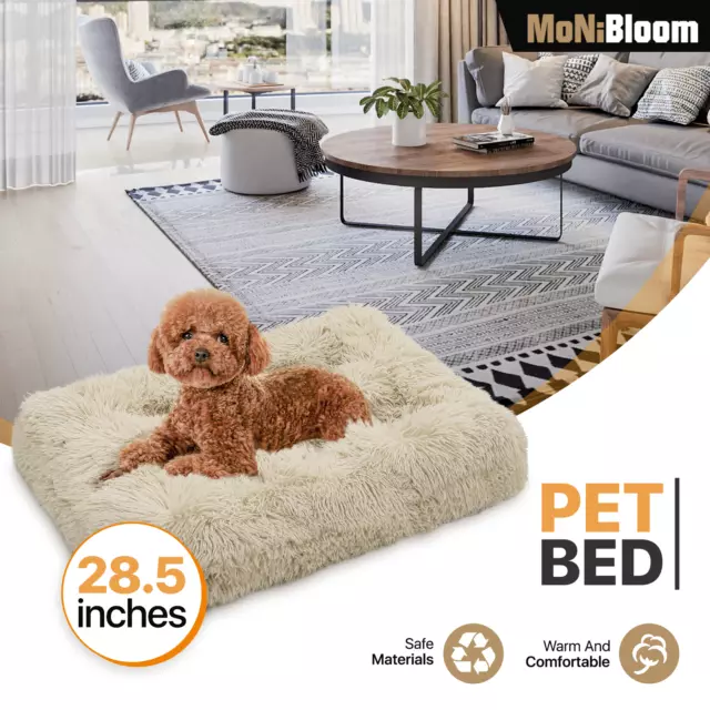 Pet Dog Cat Bed Fluffy Plush Soft Cuddler Cushion Sleeping Kennel Nest Washable