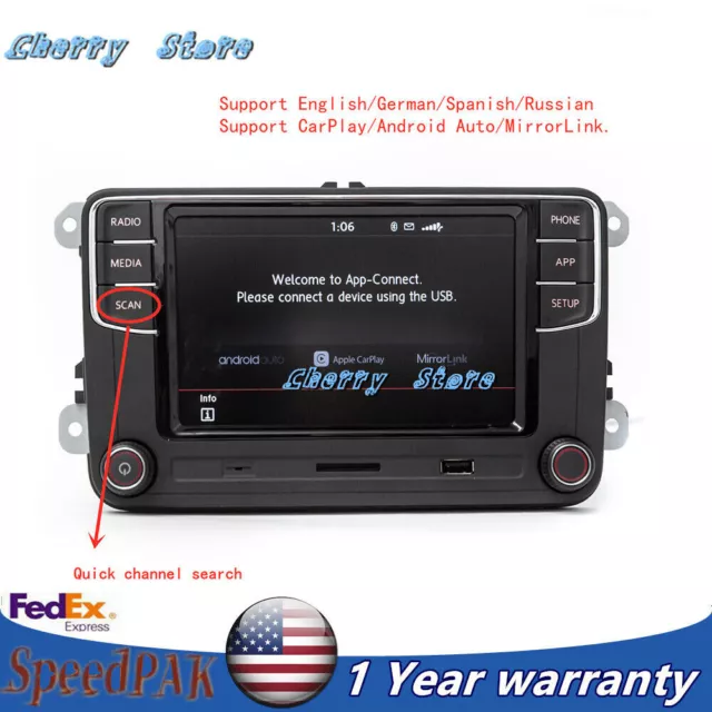 CarPlay Radio For VW Golf Mk7 Android Auto 5GD035280B 6.5 MIB1 MQB RCD330  Stereo