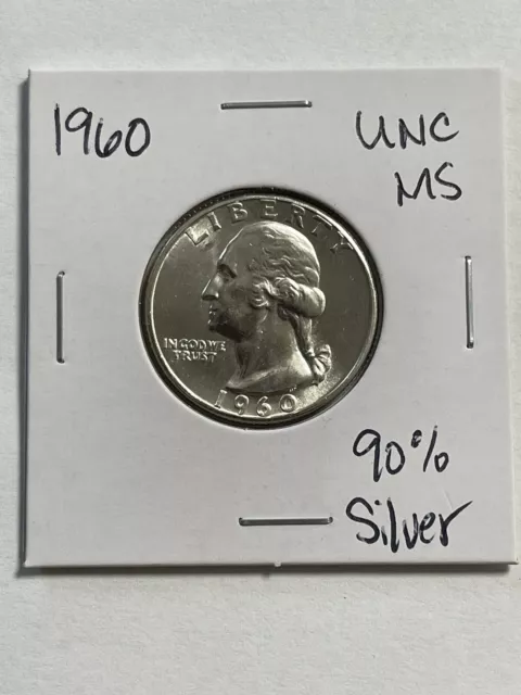 1960 Washington Silver Quarter UNC MS! 90% Silver
