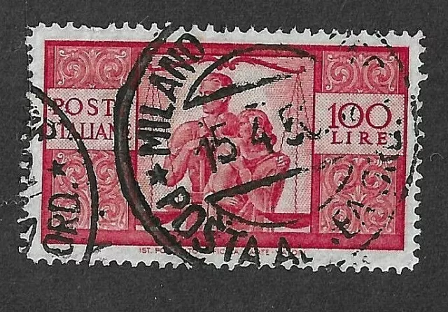 ITALY 1945 - WORK JUSTICE & FAMILY  - 100 L. Red - SG 669 - Fine
