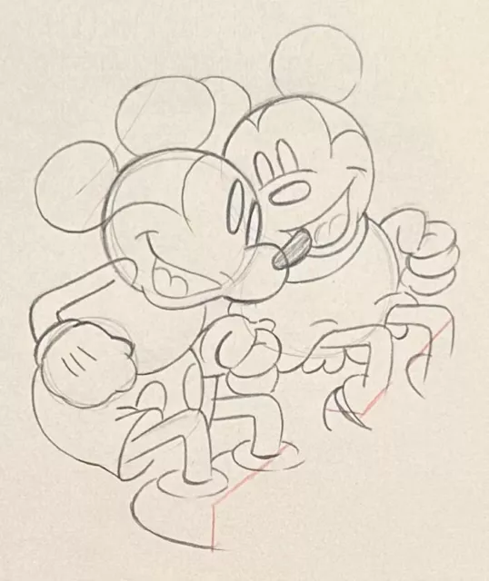 1933 Walt Disney Mickey Minnie Mouse Original Production Animation Drawing Cel