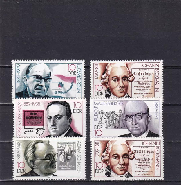 Briefmarken DDR bedeutende Persönlichkeiten Mi 3230-34 **