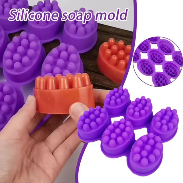 Silicone Soap Mold for DIY Massage Bar Soap Making Perfect Tool for Lot C1