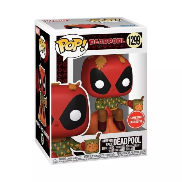 Funko Pop Marvel Seasons PUMPKIN SPICE DEADPOOL 1299 GameStop Exclusive NEW