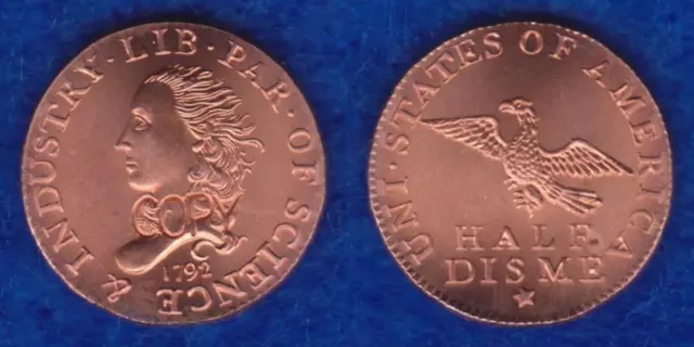 Gallery Mint Museum 1792 Half Disme In Copper  ---  Saag