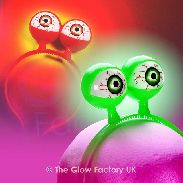 LED FLASHING EYEBALL Headband Red Light up Eyes lot £8.95 PicClick UK