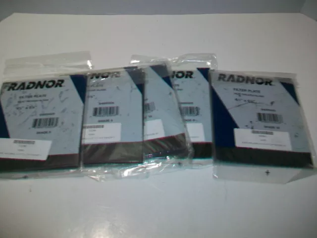 Radnor Filter Plate Shade 9 Heat Treated Glass 4-1/2 x 5 1/4" Lot of 5 Welding