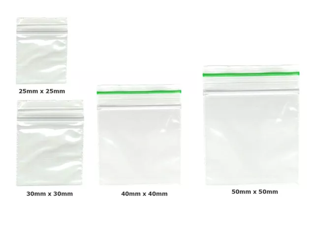 100 Small Clear Bags Plastic Baggies Baggy Grip Self Seal Resealable 