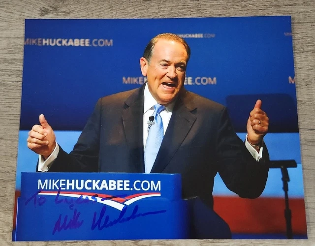 Governor MIKE HUCKABEE Signed Autographed 8x10 Photo ARKANSAS FOX NEWS JSA