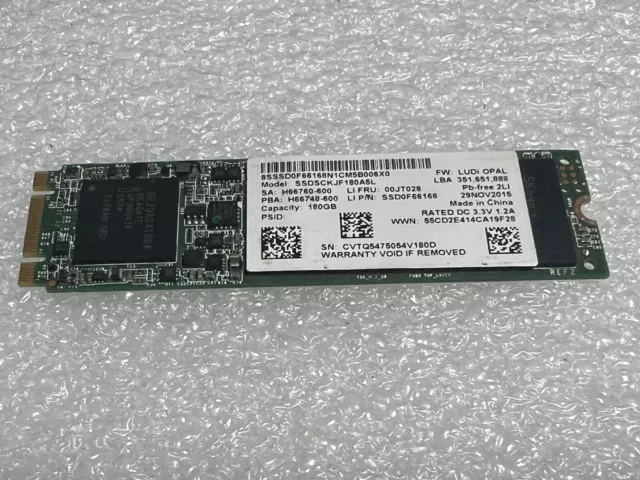Lenovo X1 Carbon 3rd Intel 180GB SATA M.2 SSD Solid State Drive SSDSCKJF180A5L