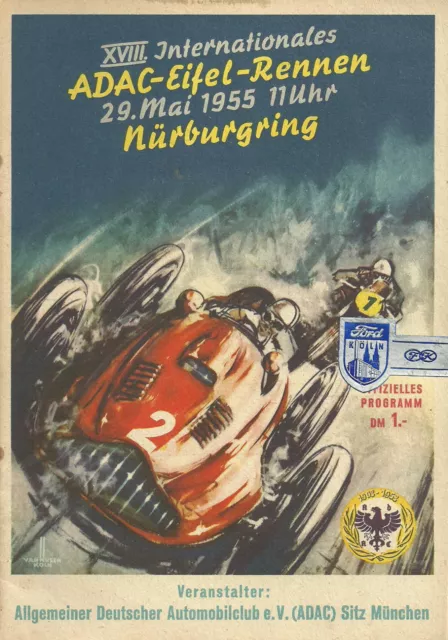 Int.ADAC Eifelrennen 1955 Nürburgring Programmheft